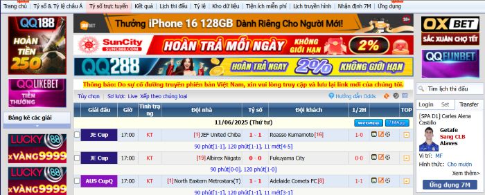7M - Kết Quả 7MCN - Tỉ Lệ Kèo & Kết Quả Bóng Đá Mới Nhất 2025 24 Trang web 7m được thiết kế với phong cách cực kỳ đơn giản